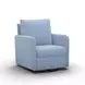 Nancy Chambray Blue Upholstered Swivel Glider Rocker Nursing Chair