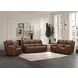 Pierce Homerun Cinnamon Leather Zero Gravity Power Reclining Living Room Set with Power Lumbar and USB Charging