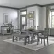 Newport Smokey and Carbon Gray Upholstered 6 Piece Extendable Trestle Base Dining Set