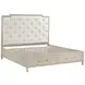 Genoa Light Oak California King Upholstered Storage Platform Bed with USB Charging