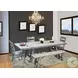 Rustic Refined Gray Alpine 106" Extendable Rectangular Dining Table with Turnbuckle
