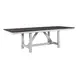 Farmhouse White and Brown 7 Piece Extendable Trestle Base Dining Set