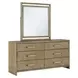 Arlington Nutmeg 6 Drawer Dresser and Rectangular Mirror