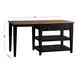 Austin Natural Mango and Black 70" Rectangular Kitchen Island