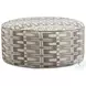 Nolte Pebble Brown and Gray Upholstered Round Cocktail Ottoman