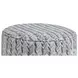 Wowza Mink Blue and Brown Upholstered Round Cocktail Ottoman