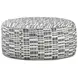 Universal Denim Beige and Blue Upholstered Round Cocktail Ottoman