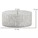 Turley Pearl Beige and Gray Upholstered Round Cocktail Ottoman
