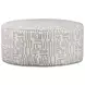 Turley Pearl Beige and Gray Upholstered Round Cocktail Ottoman