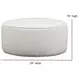 Durango Moose Off White Performance Fabric Upholstered Round Cocktail Ottoman