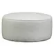 Laredo Stone Off White and Gray Performance Fabric Upholstered Round Cocktail Ottoman