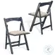 Sagewyn Ocean Blue Folding Dining Chair Set of 2