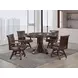 Gettysburg Dark Distressed Chestnut Adjustable Game Table Set with Flip Over Chip Holders