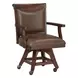 Gettysburg Dark Distressed Swivel Game Chair with Casters