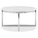 Isolde White and Brushed Nickel Round Marble Top Cocktail Table