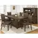Cannon Valley Medium Brown Upholstered 7 Piece Dining Set with Nailhead Trim