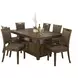 Cannon Valley Medium Brown Upholstered 7 Piece Dining Set with Nailhead Trim