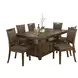 Cannon Valley Medium Brown Upholstered 7 Piece Dining Set with Nailhead Trim