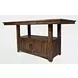 Cannon Valley Distressed Medium Brown Adjustable Height Storage Dining Table