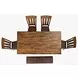 Cannon Valley Medium Brown Upholstered 5 Piece Dining Set with Bench and Nailhead Trim