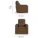 Dutch Cortado Brown Leather Zero Gravity Swivel Gliding Power Recliner with USB Charging and Heat Massage