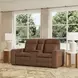 Dutch Cortado Brown Leather 78" Zero Gravity Power Reclining Loveseat with Console and USB Charging