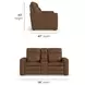 Dutch Cortado Brown Leather 78" Zero Gravity Power Reclining Loveseat with Console and USB Charging