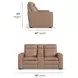 Dutch Desert Tan Leather 78" Zero Gravity Power Reclining Loveseat with Console and USB Charging