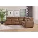 Dutch Cortado Brown Leather 6 Piece Modular Zero Gravity Power Reclining Sectional with Power Lumbar and USB Charging
