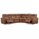 Dutch Cortado Brown Leather 6 Piece Modular Zero Gravity Power Reclining Sectional with Power Lumbar and USB Charging