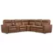 Dutch Cortado Brown Leather 6 Piece Modular Zero Gravity Power Reclining Sectional with Power Lumbar and USB Charging