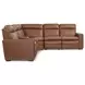 Dutch Cortado Brown Leather 6 Piece Modular Zero Gravity Power Reclining Sectional with Power Lumbar and USB Charging