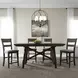 Oak Crossing Dark Chestnut and Gray Upholstered 5 Piece Extendable Gathering Dining Set