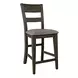 Oak Crossing Dark Chestnut and Gray Upholstered 6 Piece Extendable Gathering Dining Set