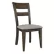 Oak Crossing Dark Chestnut and Gray Upholstered 6 Piece Extendable Trestle Base Dining Set