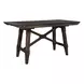 Oak Crossing Dark Chestnut and Gray Upholstered 7 Piece Extendable Gathering Dining Set