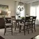 Oak Crossing Dark Chestnut and Gray Upholstered 7 Piece Extendable Gathering Dining Set