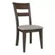 Oak Crossing Dark Chestnut and Gray Upholstered 7 Piece Extendable Trestle Base Dining Set