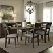 Oak Crossing Dark Chestnut and Gray Upholstered 7 Piece Extendable Trestle Base Dining Set