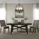Oak Crossing Dark Chestnut and Gray 5 Piece Extendable Trestle Base Dining Set
