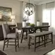 Oak Crossing Dark Chestnut and Gray 6 Piece Extendable Gathering Dining Set