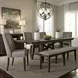 Oak Crossing Dark Chestnut and Gray 6 Piece Extendable Trestle Base Dining Set