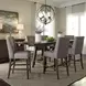 Double Bridge Dark Chestnut and Gray 7 Piece Extendable Gathering Dining Set