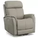 View Beige Leather Swivel Power Recliner With Power Headrest And Lumbar
