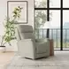 View Beige Leather Swivel Power Recliner With Power Headrest And Lumbar