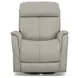 View Beige Leather Swivel Power Recliner With Power Headrest And Lumbar