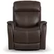 View Dark Blue Leather Swivel Power Recliner with Power Lumbar and USB Charging