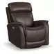 View Dark Blue Leather Swivel Power Recliner with Power Lumbar and USB Charging