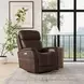View Dark Blue Leather Swivel Power Recliner with Power Lumbar and USB Charging