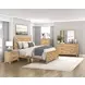 Corbin Natural Eastern King Panel Bed with Chevron Pattern